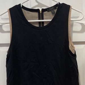 J. Crew Black/Beige 100% Cotton Tank Top Size XS